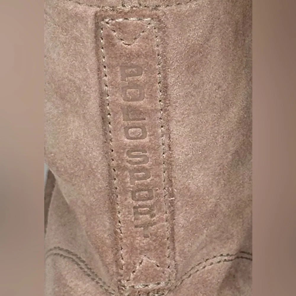 Polo Sport Ralph Lauren Dusty Pink Boots Sued Sherpa Lining Mid‎ Calf Sz 8